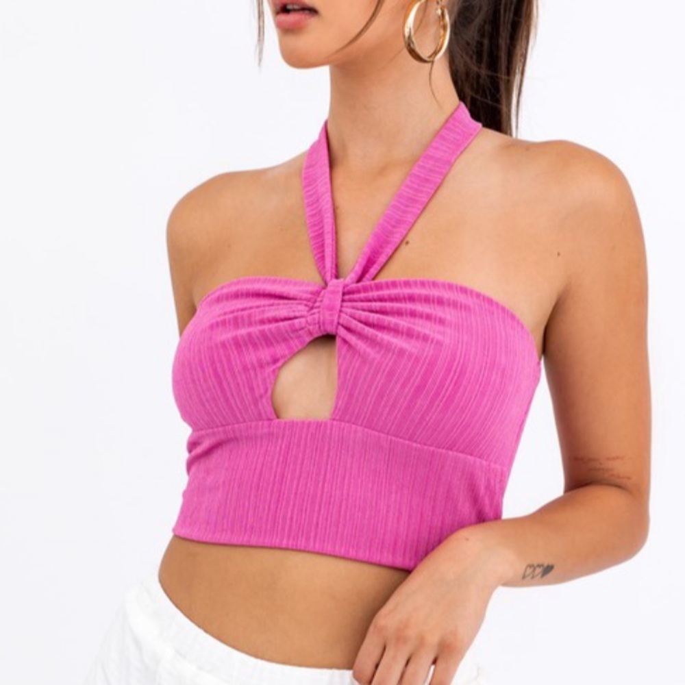 Pink tube cross top